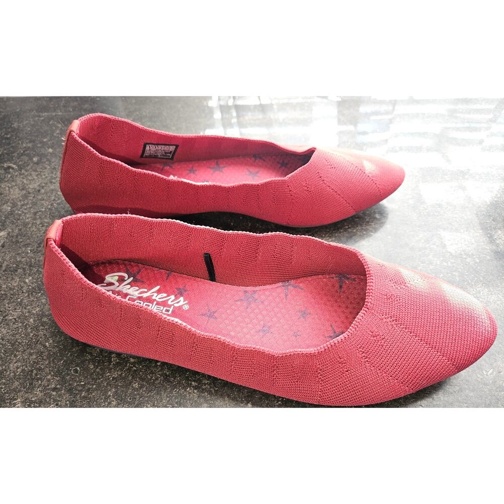 Women's Sketchers Cleo Bewitch Ballet Flat Air Cooled, Memory Foam, Red, Sz 6.5 - Picture 3 of 7